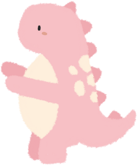 Pink Cartoon Dinosaur